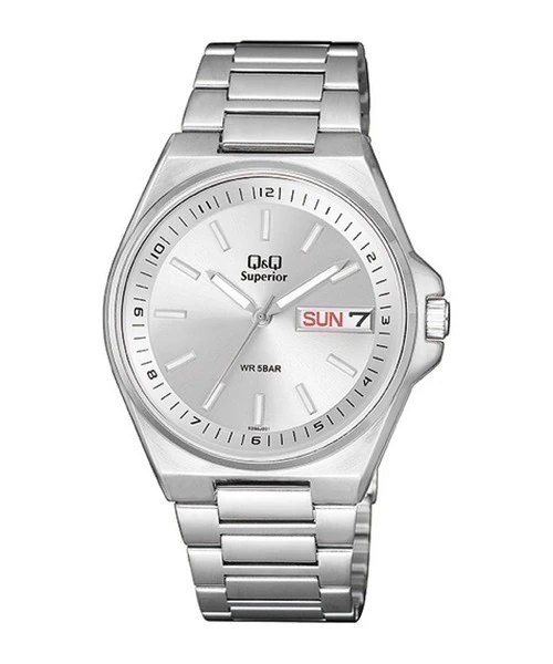 Q&Q S396J201Y Hombre Plateado