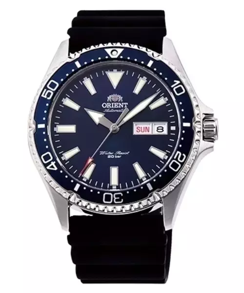 Orient Kamasu RA-AA0006L - Mako III Reloj de Buceo Automático 41.8mm Azul con Correa de Silicona