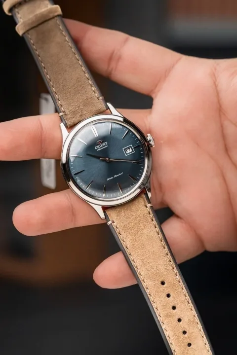 Orient Bambino RA-AC0P03L para Hombre - con Esfera Azul y Correa de Cuero, foto 2