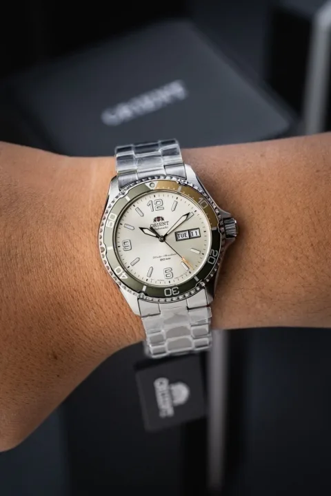 Orient RA-AA0821S – Reloj Diver Style Automático 41.8mm Esfera Blanca Acero con Cristal de Zafiro 200M, foto 3