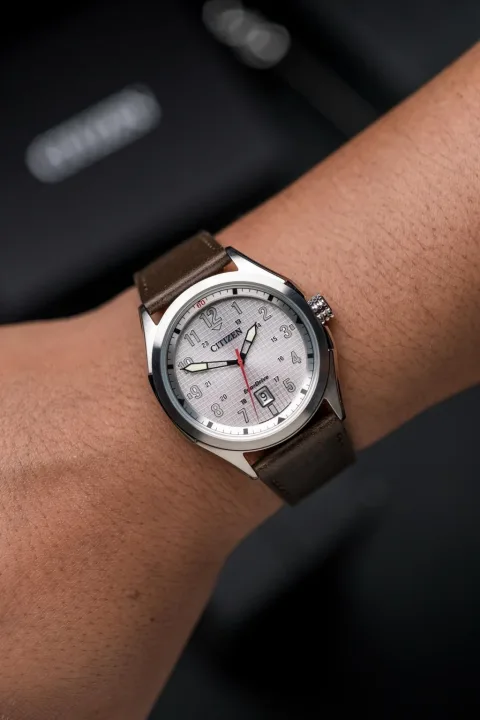 Citizen Terra Force AW1890-19B Eco-Drive Plateado Cuero, foto 3
